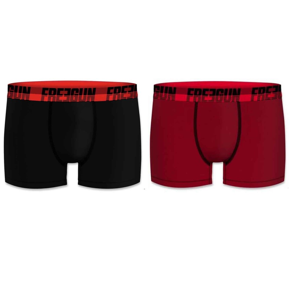 Set van 2 herenboxershorts in katoen (Herenboxershorts) Freegun chez FrenchMarket