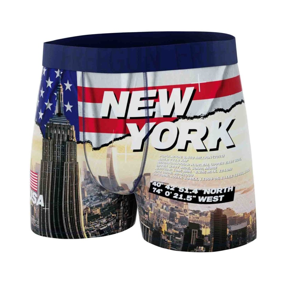Boxershorts för män Freegun "City Pack - Set om 3 - New York, Lissabon, London - Comfort Microfiber