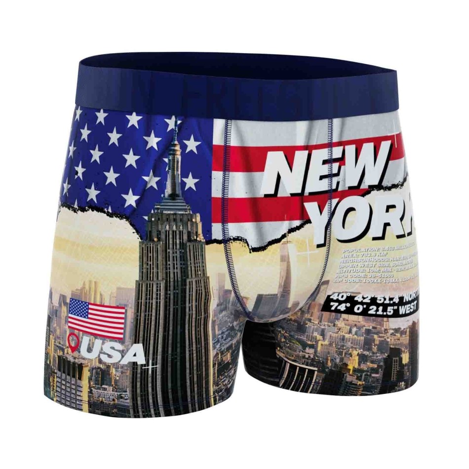 Boxershorts för män Freegun "City Pack - Set om 3 - New York, Lissabon, London - Comfort Microfiber