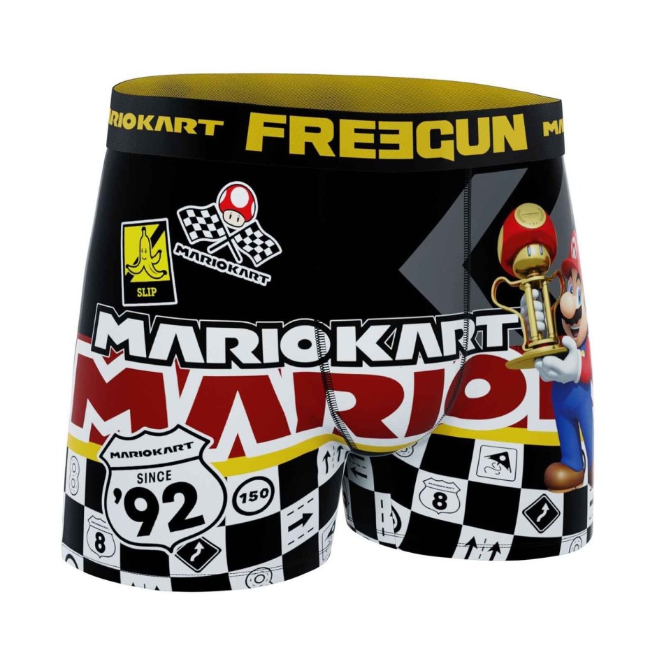 FREEGUN Set om 3 "Super Mario Kart" mikrofiberboxershorts för män