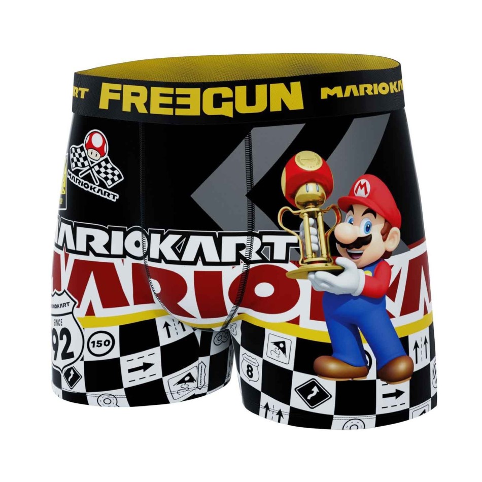 FREEGUN Set om 3 "Super Mario Kart" mikrofiberboxershorts för män
