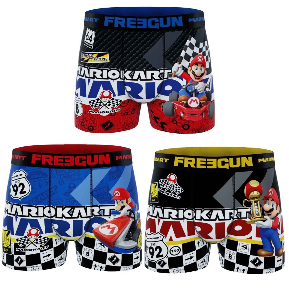 FREEGUN Mario Kart| Boxer Enfant Nintendo / French Market