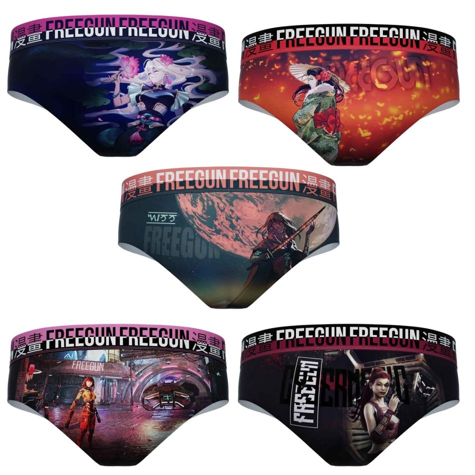 Pack de 5 calzoncillos bóxer de microfibra para mujer (Boxers) Freegun chez FrenchMarket
