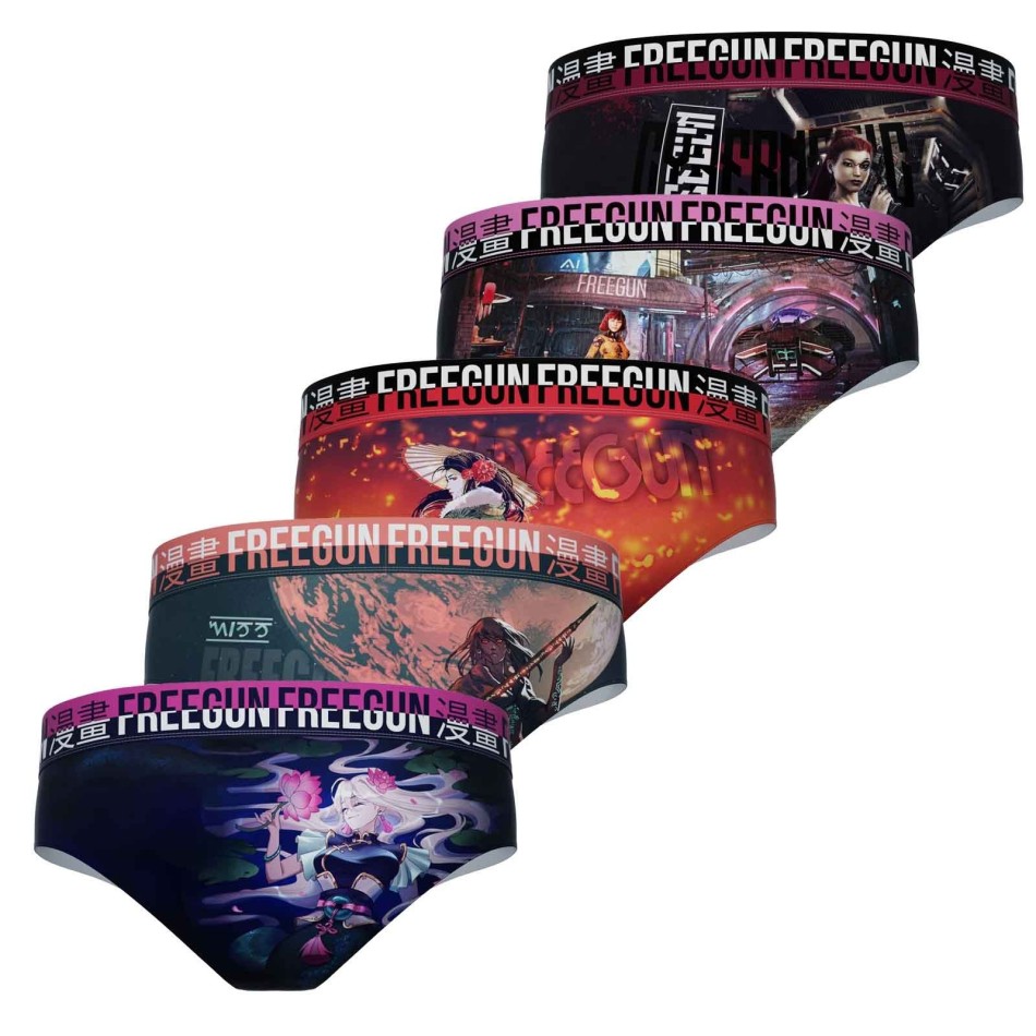 Pack de 5 calzoncillos bóxer de microfibra para mujer (Boxers) Freegun chez FrenchMarket