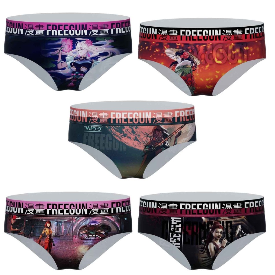 Pack de 5 calzoncillos bóxer de microfibra para mujer (Boxers) Freegun chez FrenchMarket