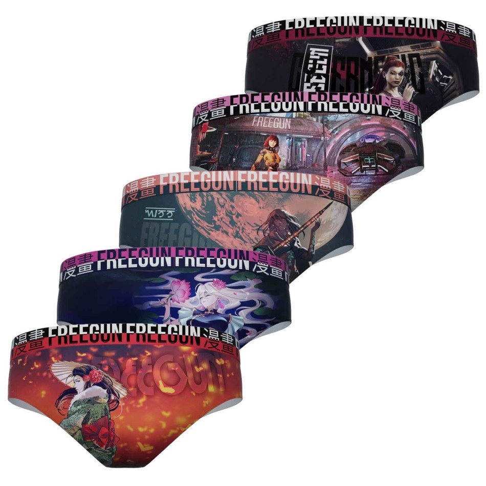 freegun Set med 5 boxerkalsonger med djurskalle för flickor