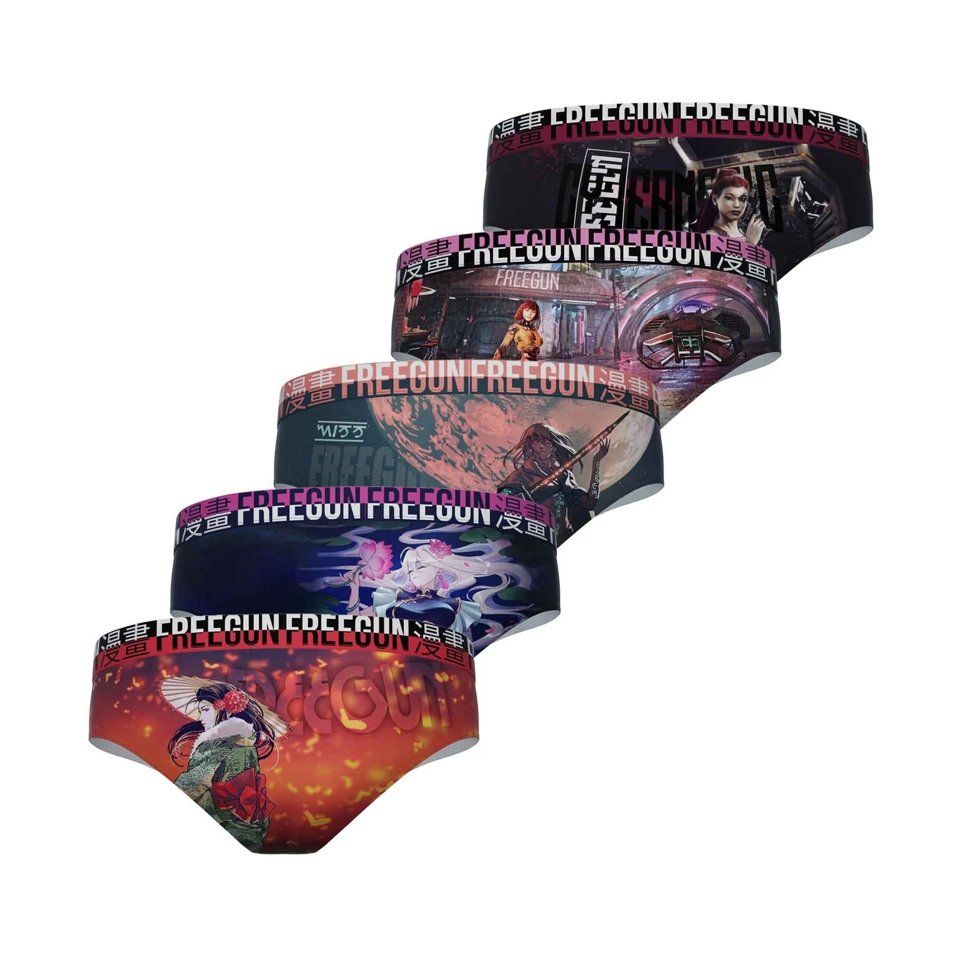 Lot De 5 Boxers/culottes Pour Fille (10-12 Ans) - Microfibre, Motifs Miss Manga, Doublure Coton, Confortables