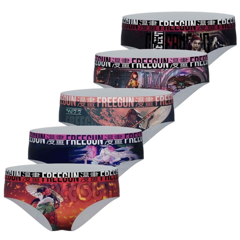 Set van 5 "Animal-Skull" meisjesboxershorts (Boxers/Shorty) Freegun chez FrenchMarket