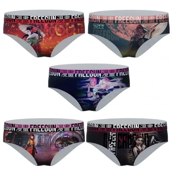 Set van 5 "Animal-Skull" meisjesboxershorts (Boxers/Shorty) Freegun chez FrenchMarket