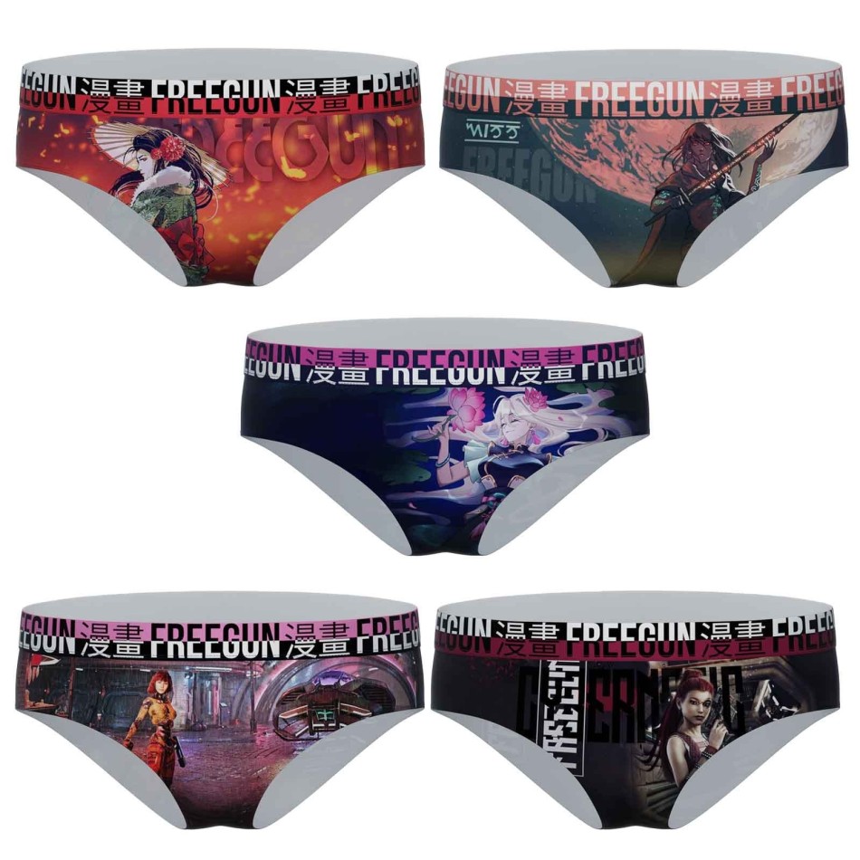 freegun Set med 5 boxerkalsonger med djurskalle för flickor