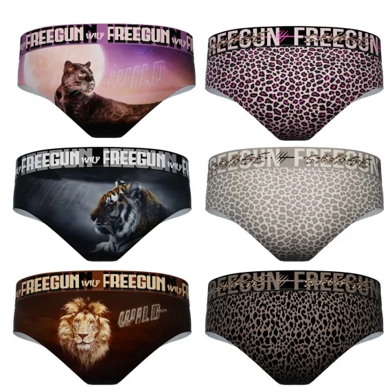 Lote de 6 braguitas tipo bóxer para mujer de microfibra (Boxers) Freegun chez FrenchMarket