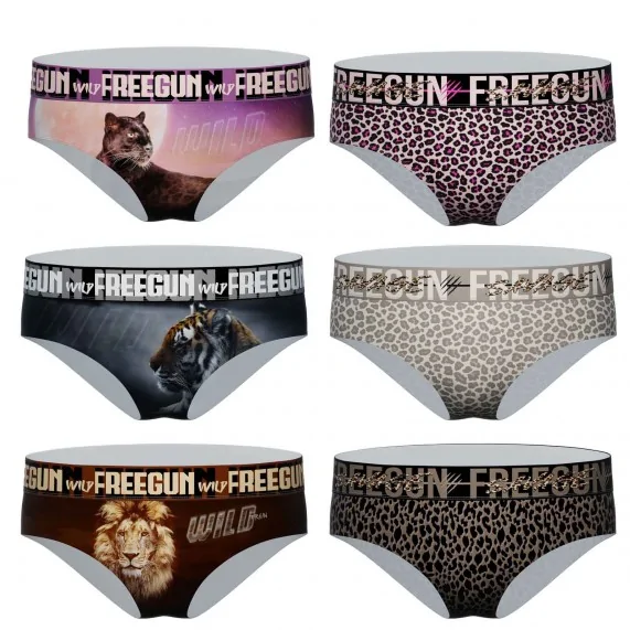 Set di 6 boxer-mutandine da donna in microfibra (Boxer - Slip) Freegun chez FrenchMarket