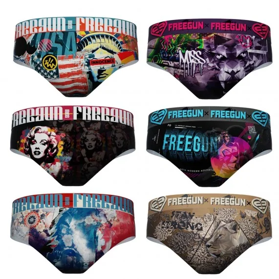 Set di 6 boxer-mutandine da donna in microfibra (Boxer - Slip) Freegun chez FrenchMarket