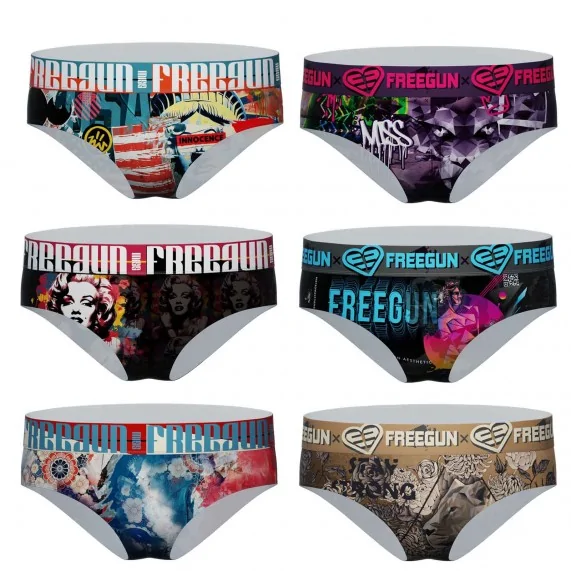 Set di 6 boxer-mutandine da donna in microfibra (Boxer - Slip) Freegun chez FrenchMarket
