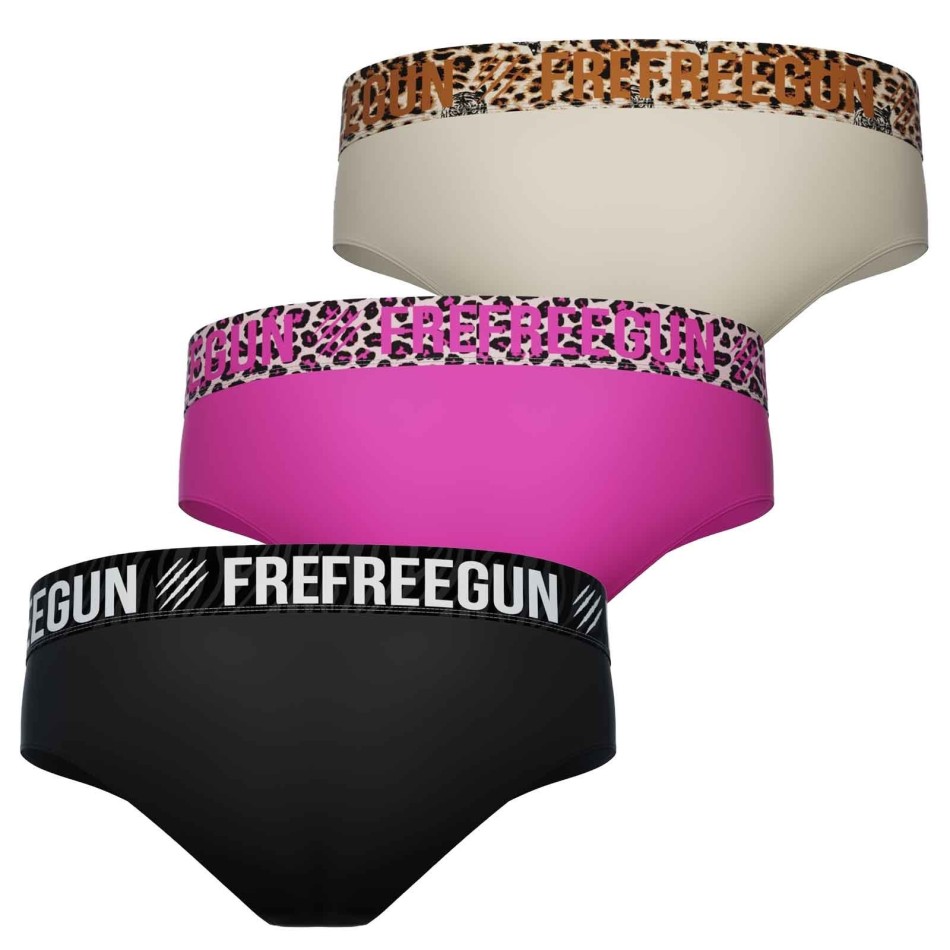 Freegun LLot de 3 Boxers Culottes Femme Coton uni | Confort et légèreté