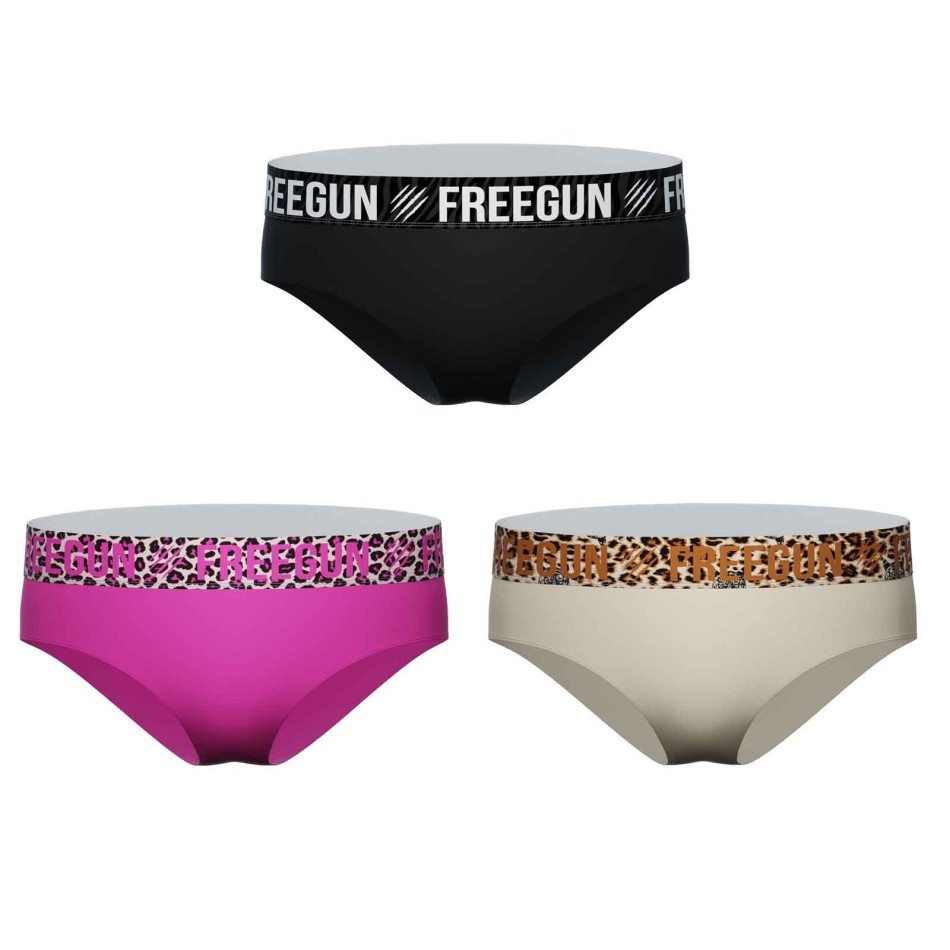 Freegun Set med 3 boxerbyxor i bomull för kvinnor | Komfort och lätthet