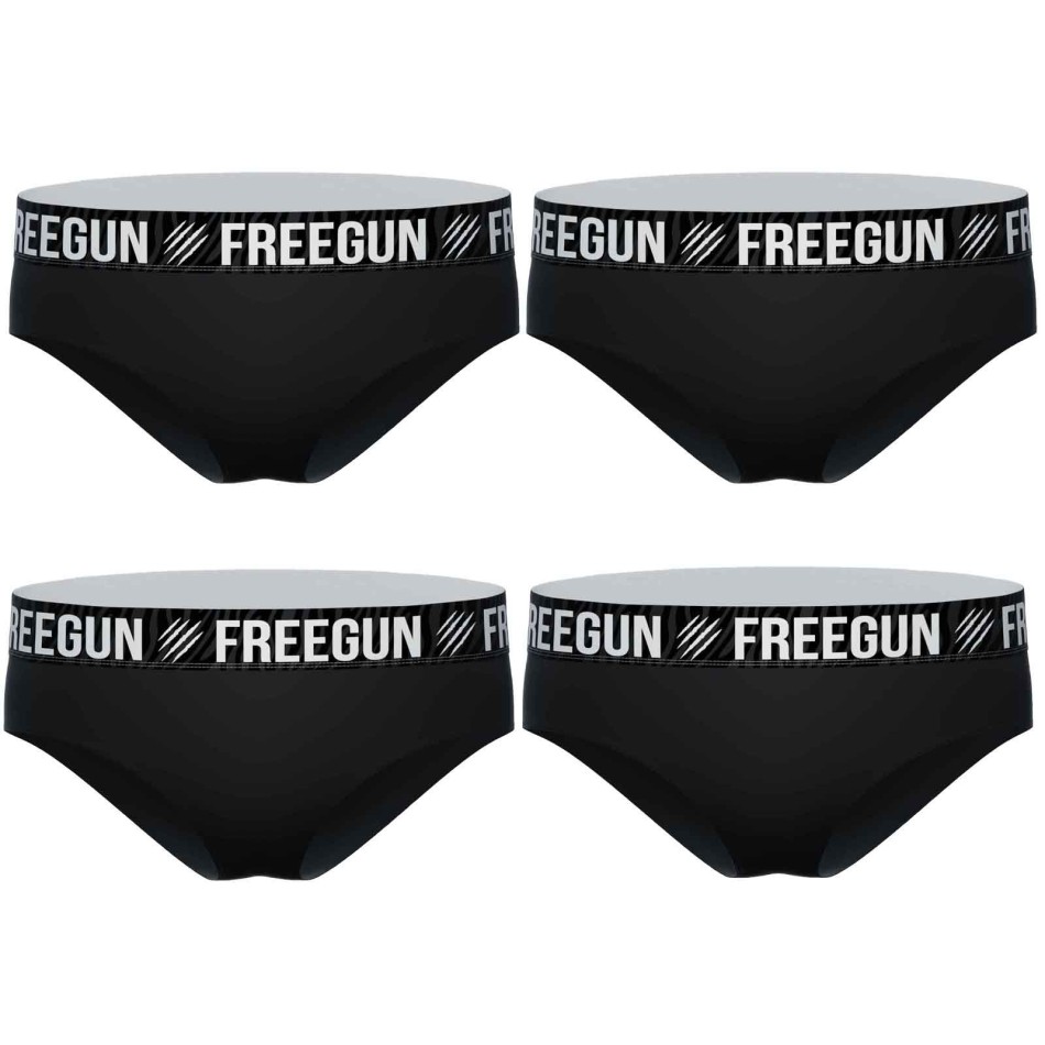 FREEGUN Set om 4 damboxershorts i svart bomull