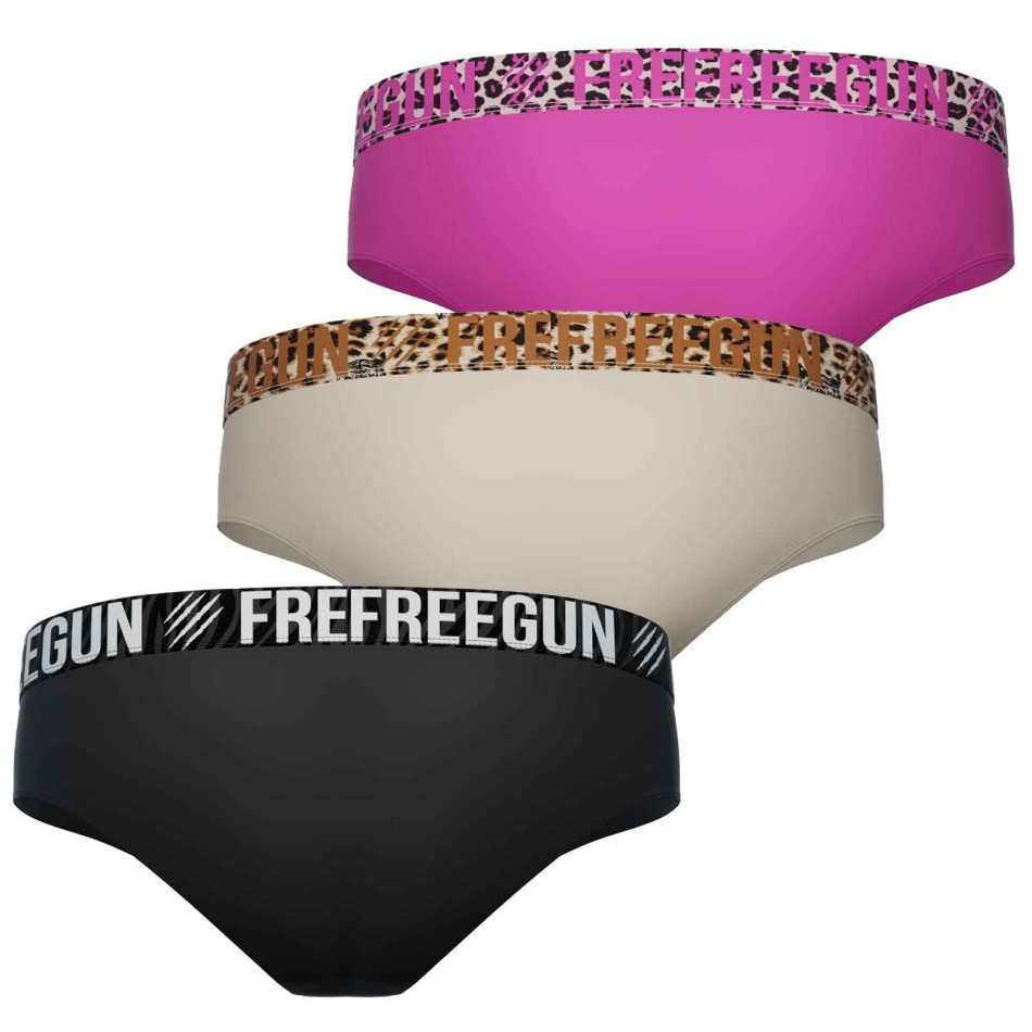 FREEGUN Set om 3 "Miss Flowers"-boxershorts i bomull för flickor
