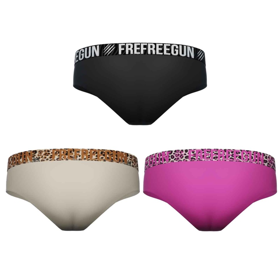 FREEGUN Set om 3 "Miss Flowers"-boxershorts i bomull för flickor