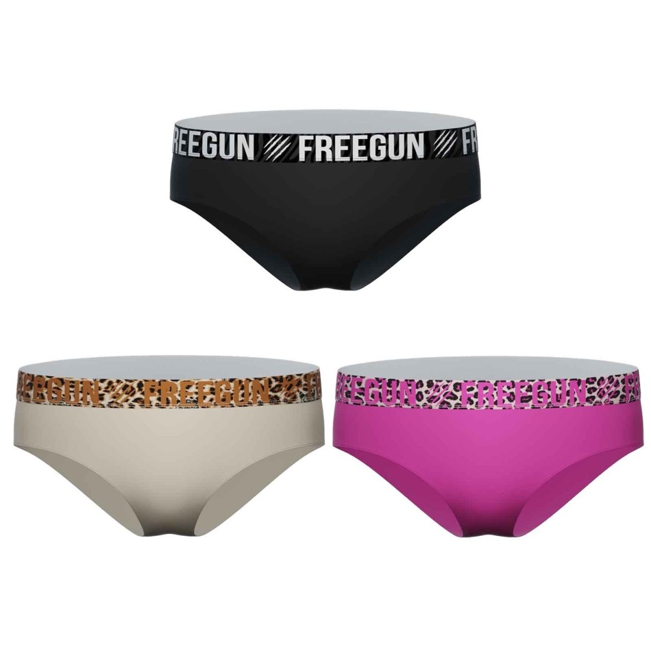 FREEGUN Set om 3 "Miss Flowers"-boxershorts i bomull för flickor