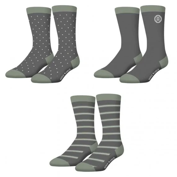 Lot de 3 paires de Chaussettes Homme en Coton "Rugby Square" (Fancy socks) Serge Blanco on FrenchMarket