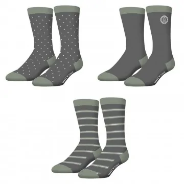 Lot de 3 paires de Chaussettes Homme en Coton "Rugby Square" (Chaussettes fantaisies) Serge Blanco chez FrenchMarket