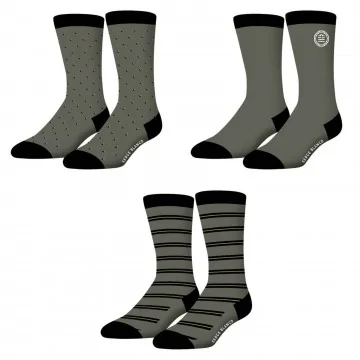 Lot de 3 paires de Chaussettes Homme en Coton "Rugby Square" (Fantasia) Serge Blanco chez FrenchMarket