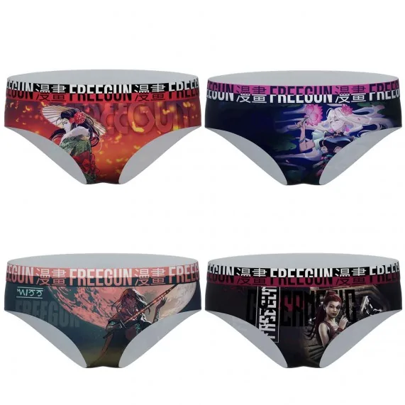 Juego de 4 bóxers de niña Fancy (Boxers/Shorty) Freegun chez FrenchMarket