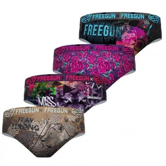 Juego de 4 bóxers de niña Fancy (Boxers/Shorty) Freegun chez FrenchMarket