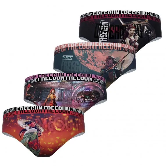 Set di 4 boxer per ragazze, fantasia (Boxer/Shorty) Freegun chez FrenchMarket