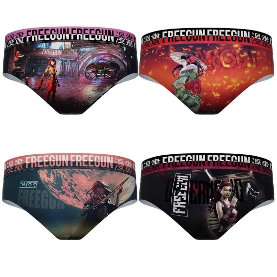 4er-Pack Boxershorts für Frauen aus Mikrofaser (Boxers - Höschen) Freegun auf FrenchMarket