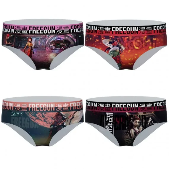 4er-Pack Boxershorts für Frauen aus Mikrofaser (Boxers - Höschen) Freegun auf FrenchMarket