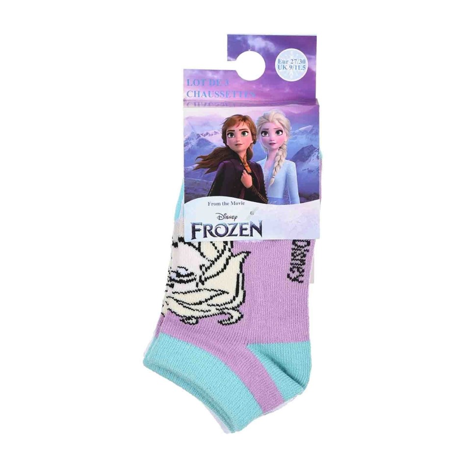 Set om 3 par Snödrottningflickstrumpor - Bomull - Officiell Disney-licens