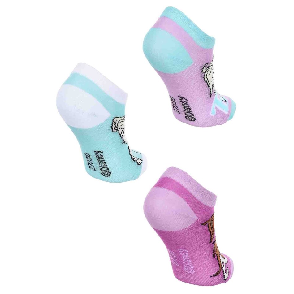 Set om 3 par Snödrottningflickstrumpor - Bomull - Officiell Disney-licens