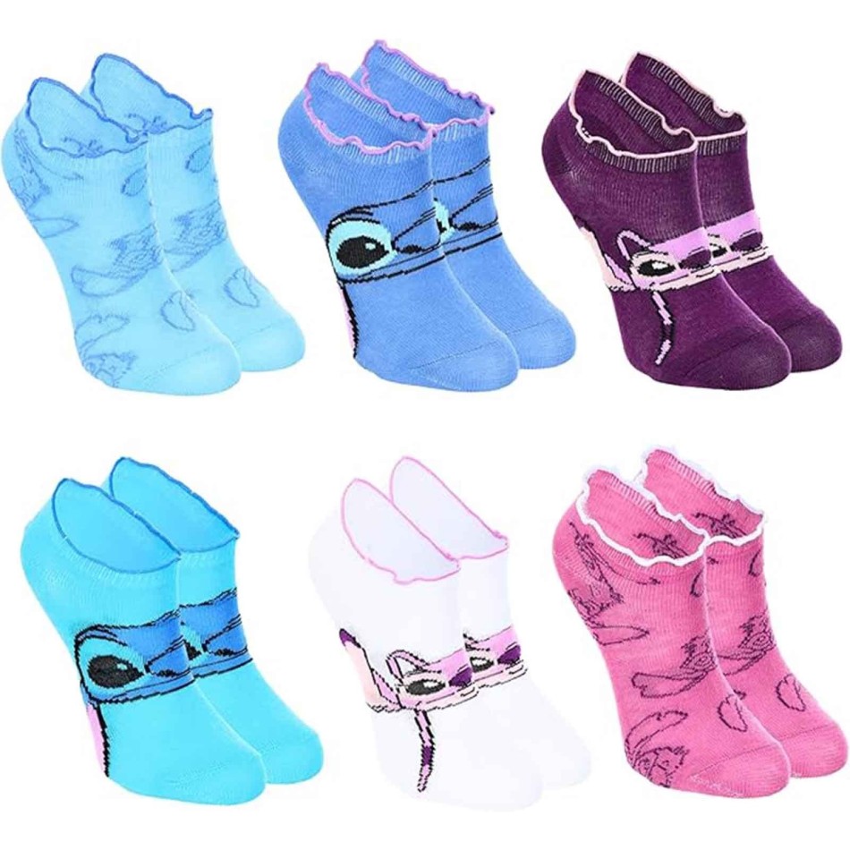 Lot de 6 Paires de Socquettes Fille "Lilo & Stitch" (Chaussettes) French Market chez FrenchMarket