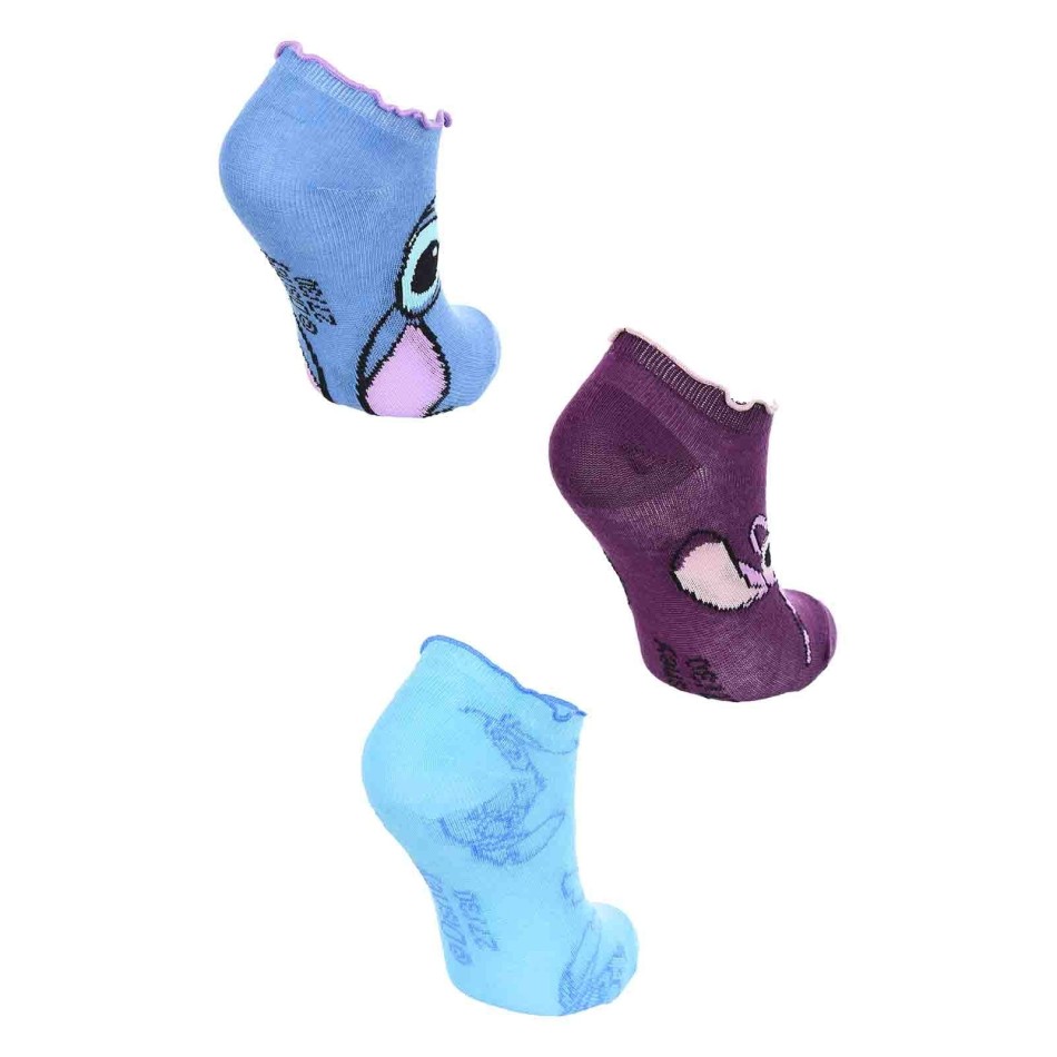 Förpackning med 6 par Lilo & Stitch Girl Socks - Frilly Finishes - Disney Licence