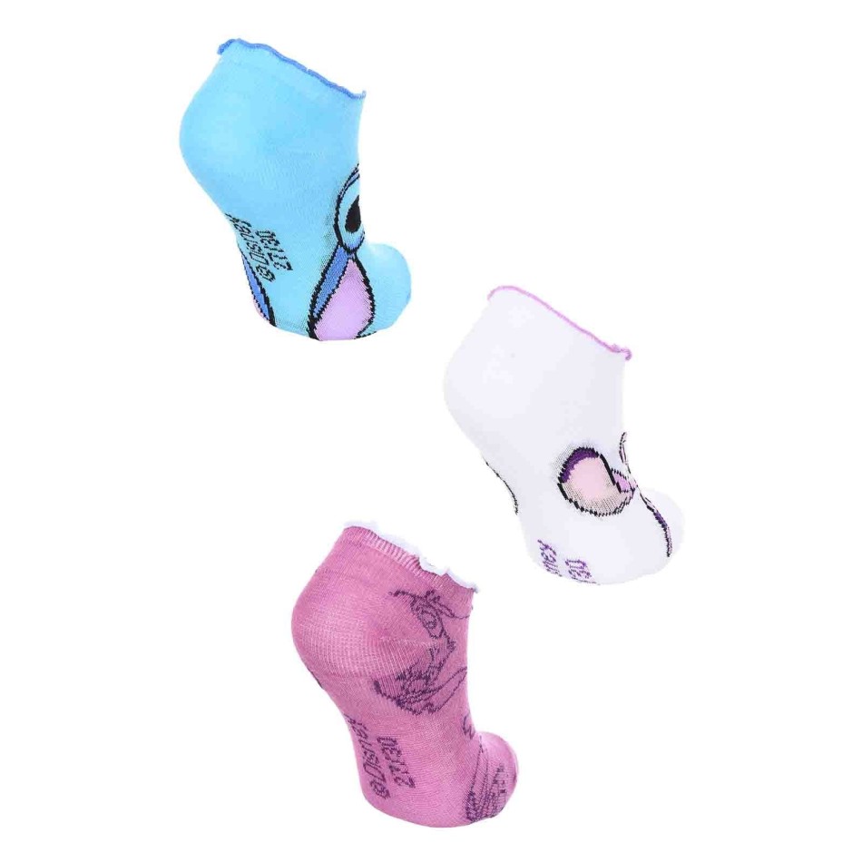 Förpackning med 6 par Lilo & Stitch Girl Socks - Frilly Finishes - Disney Licence