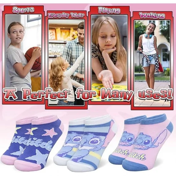 Juego de 3 pares de calcetines para niña Lilo & Stitch (Calcetines) French Market chez FrenchMarket