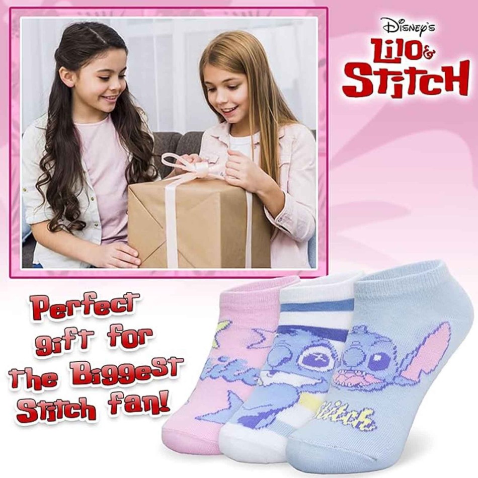Set of 3 Lilo & Stitch Girl Socks - Official Disney | Comfort & Style