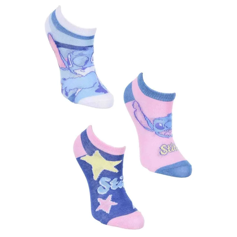 French Market - Lot de 3 Paires de Socquettes Fille "Lilo & Stitch" Rose 27-30