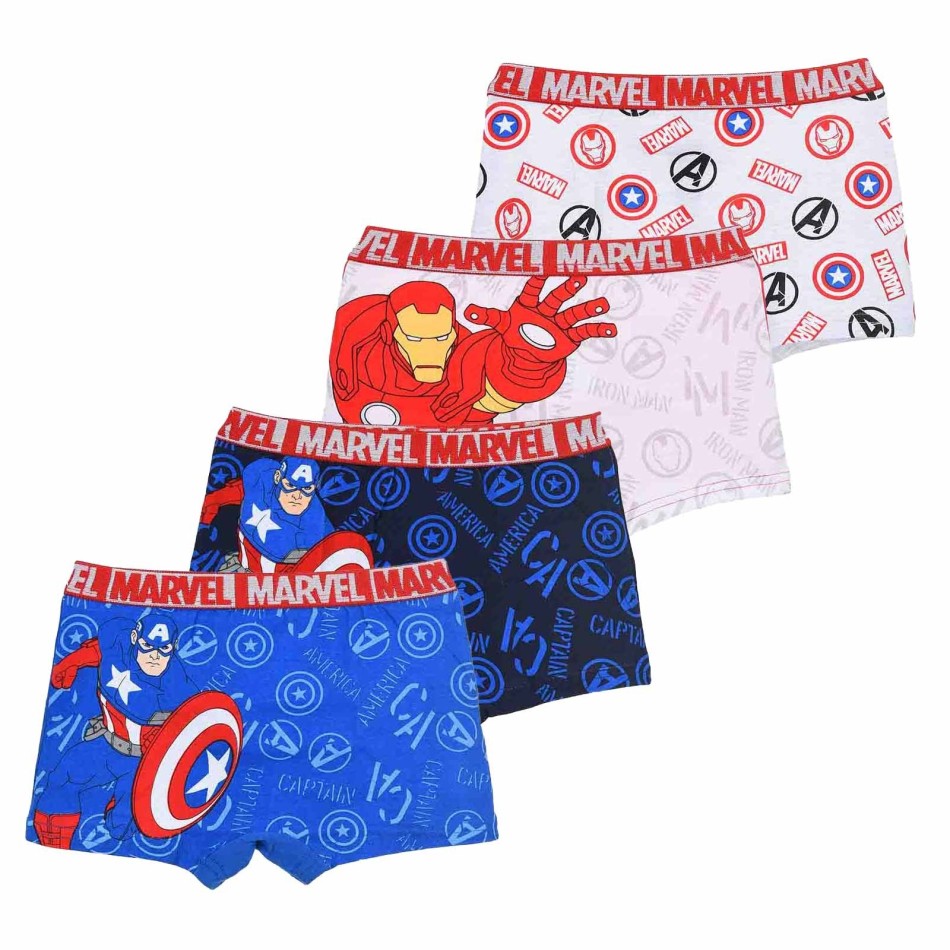 Juego de 4 calzoncillos de algodón Marvel Avenger para niños (Pack calzoncillos para niño) French Market chez FrenchMarket