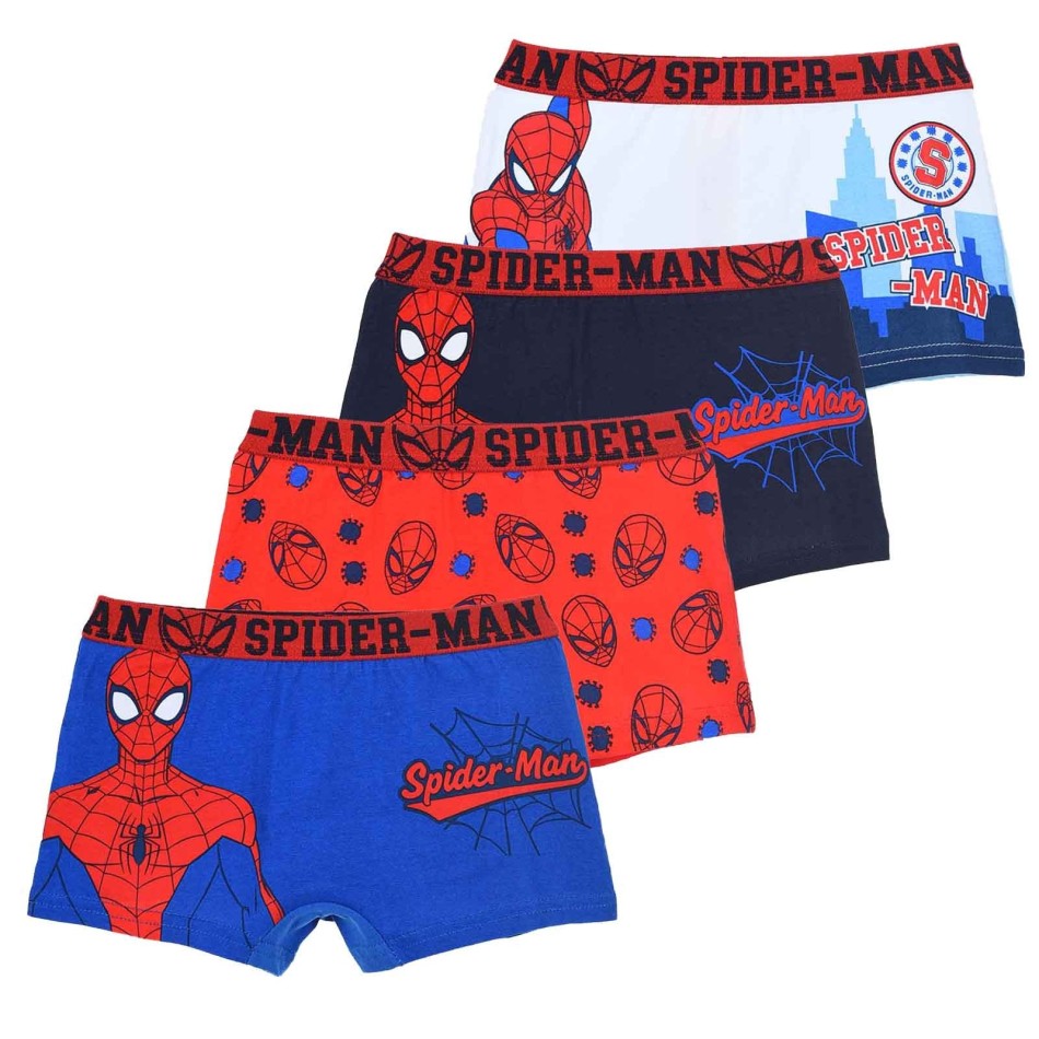 Set di 4 boxer in cotone Spider-Man per ragazzi (Boxer) French Market chez FrenchMarket