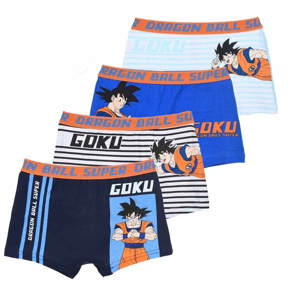 Set med 4 Dragon Ball Super bomullsboxershorts för pojkar - Officiell Goku | Comfort & Style Manga