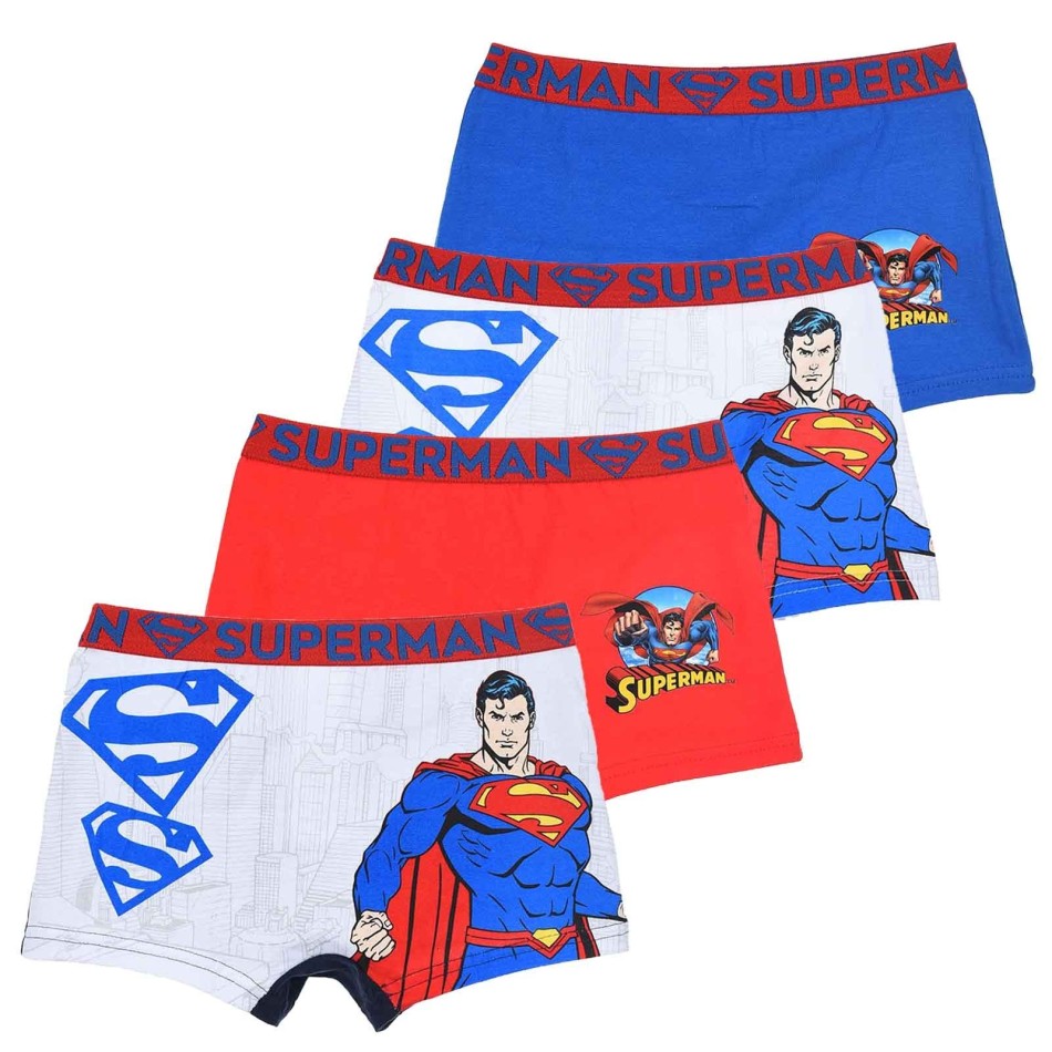 Lot de 4 Boxers Coton Garçon "Superman"