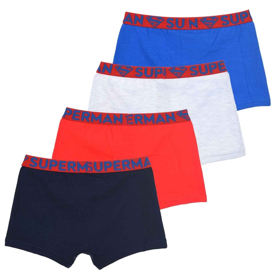 Set med 4 Superman-boxershorts i bomull för pojkar - DC Comics officiella licens | Komfort och hjältar