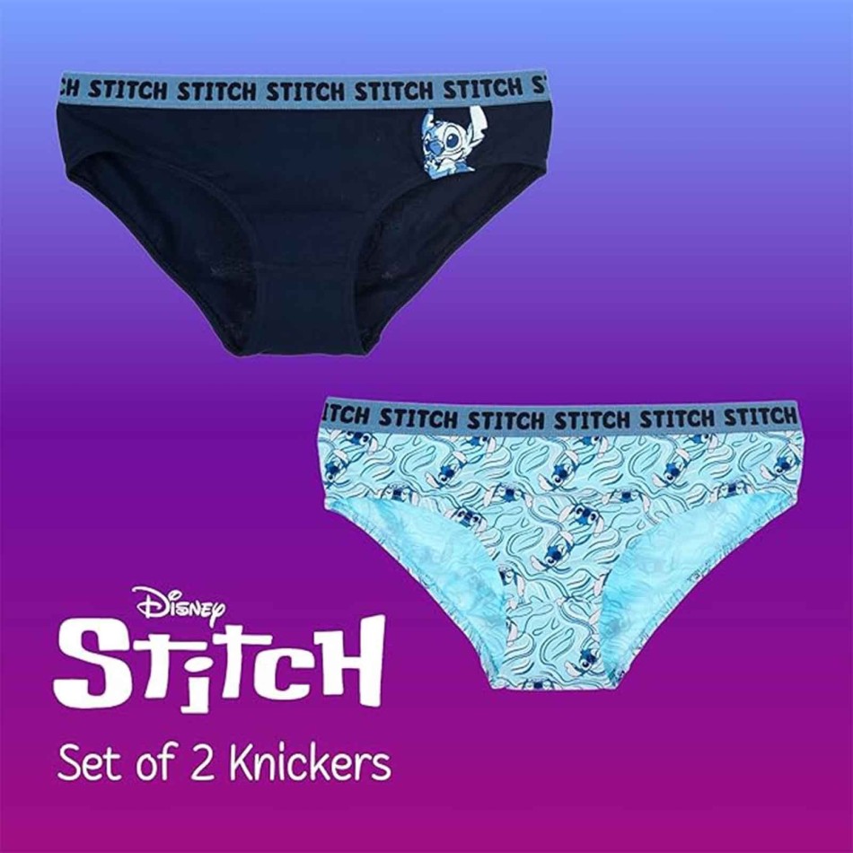 Lot de 2 Culottes Femme en Coton "Stitch Disney"