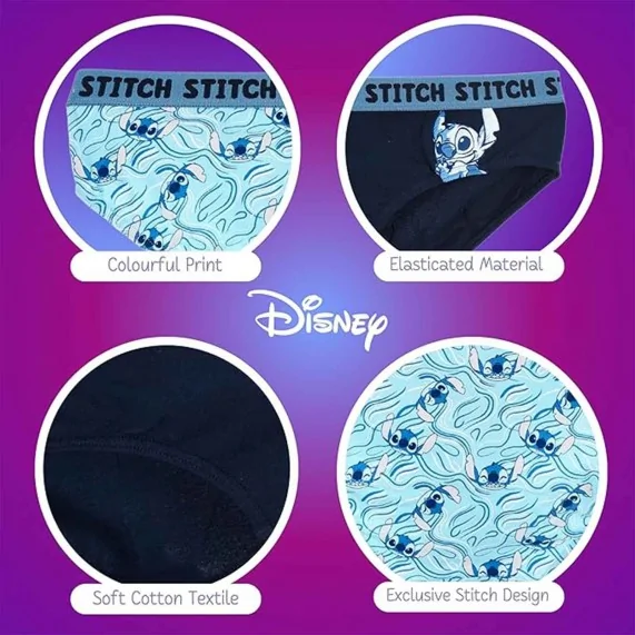 Lote de 2 braguitas Disney Stitch de algodón para mujer (Bragas) French Market chez FrenchMarket