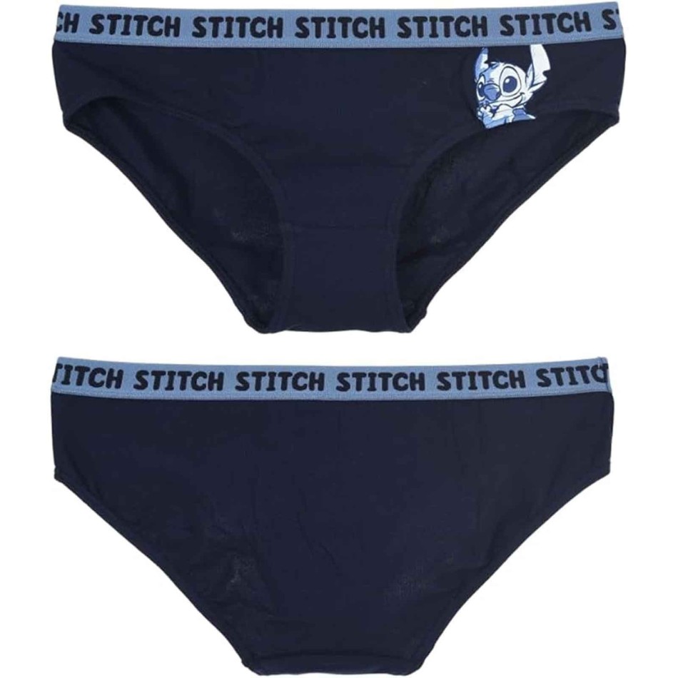 Set om 2 Disney Stitch damkalsonger - Bekväm bomull - Elastisk midja - Officiella underkläder