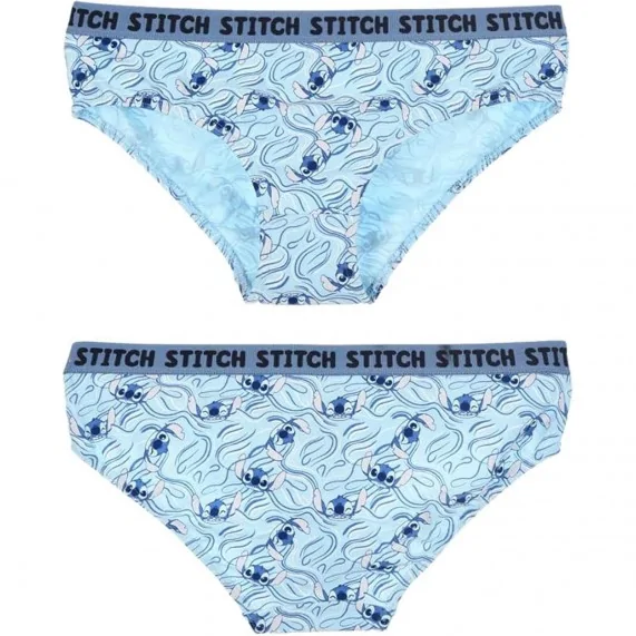 Set di 2 slip da donna in cotone Stitch Disney (Mutandine) French Market chez FrenchMarket