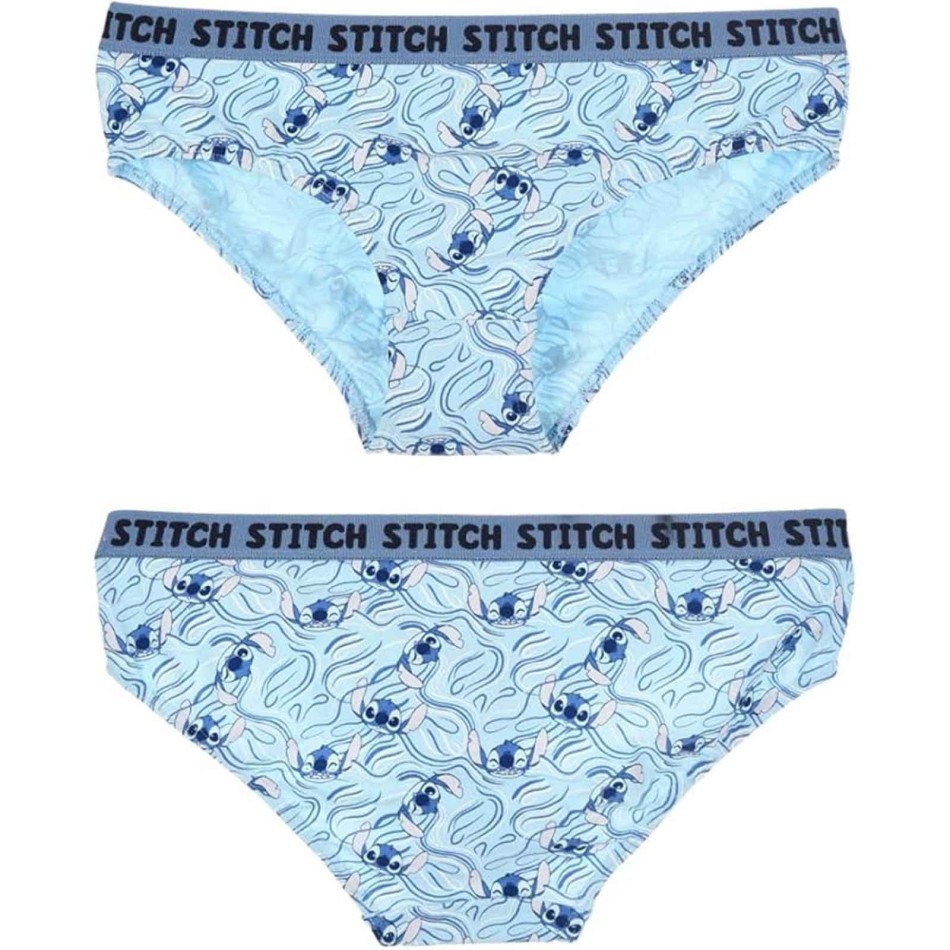 Set om 2 Disney Stitch damkalsonger - Bekväm bomull - Elastisk midja - Officiella underkläder
